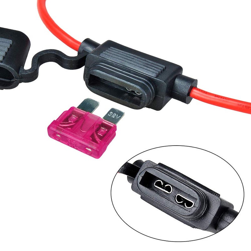 MUYI Inline Fuse Holder - 10ga & 12v Waterproof Adaptor with 40AMP ATC Fuses - Image 2